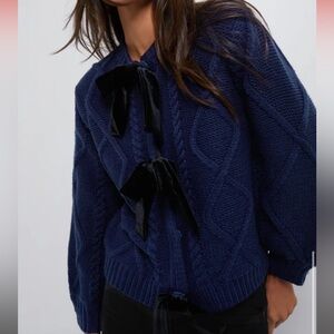 Tuckernuck HYACINTH HOUSE Velvet Bow Bea Cardigan